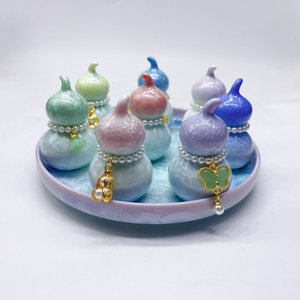 
Jingdezhen glaze crystal small gourd hot model DLY Zhuanzhuanle ceramic flower base wholesale ceramic turn ornaments