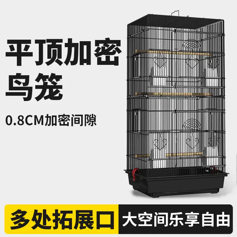 最大10%OFFクーポン 鳥籠家用超大平頂別墅鸚鵡籠子虎皮玄鳳牡丹繡眼 工芸品