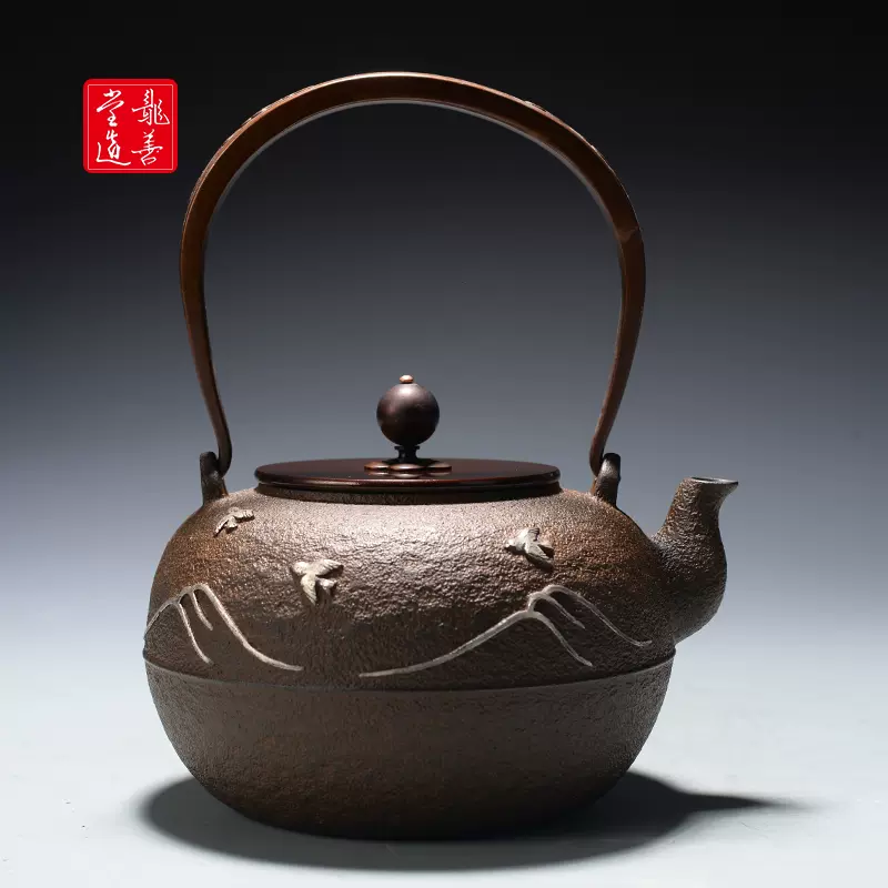 龍善堂日本砂鐵壺純手工無塗層鑄鐵壺家用燒水泡茶老鐵壺日式茶具