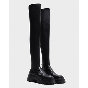 
Sugar Cube series thick-soled slimming genuine leather over-the-knee boots for women