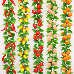Artificial Fruit Vines, Grape Leaves, Fake Flower Vines, Hotel Ceiling Flower Vines, Air Conditioning Duct Decoration, Green Plants, Vegetables
