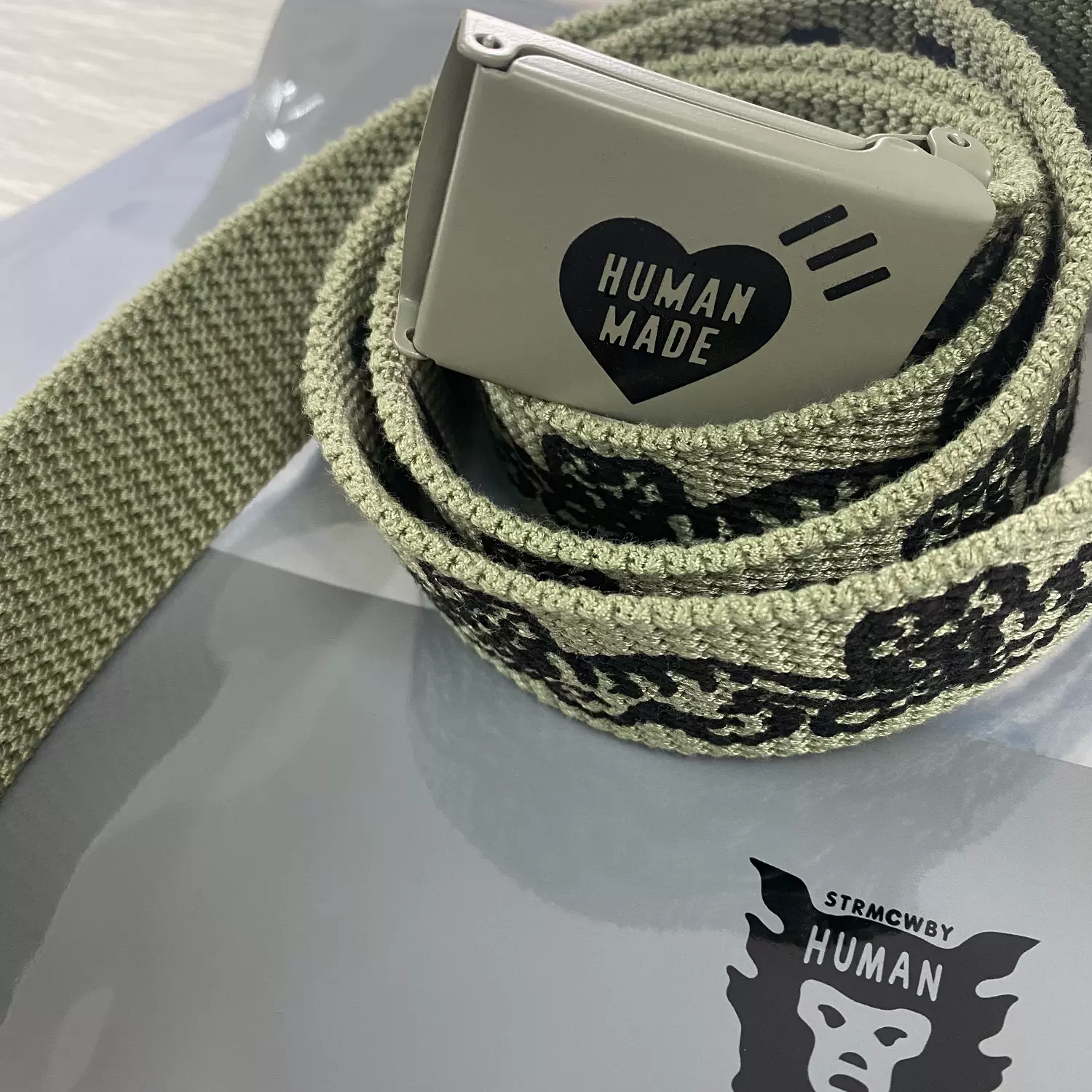 HUMANMADE WEB BELT 男女可调节款NIGO老虎LOGO休闲帆布腰带21SS-Taobao