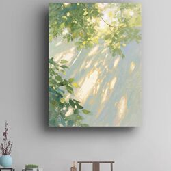 Light and Shadow Plant Modern Minimalist Decorative Painting Cream Style ins Bedroom Living Room Leaf Healing Homestay Bedside Hanging Painting