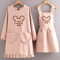 Apron for Kitchen Use 2025 New Trendy Waterproof Long-Sleeve Cooking Apron High-Value Workwear for Men and Women