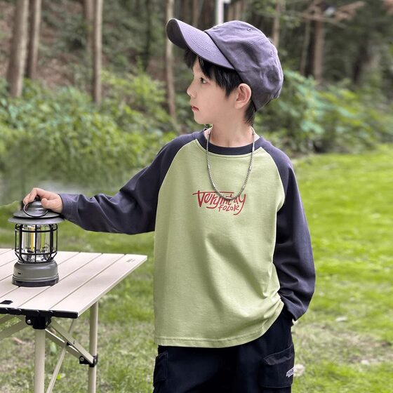 
Boys cotton long-sleeved t-shirt 2026 spring new style children's trendy bottoming shirt for middle-aged and older boys handsome gas-shirt tops
