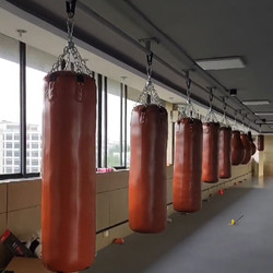 Boxing Leather Punching Bag, First Layer Pure Yellow Cowhide, Professional Punching Bag, Hanging Type for Home Use, Martial Arts, Sanda, Muay Thai Punching Bag