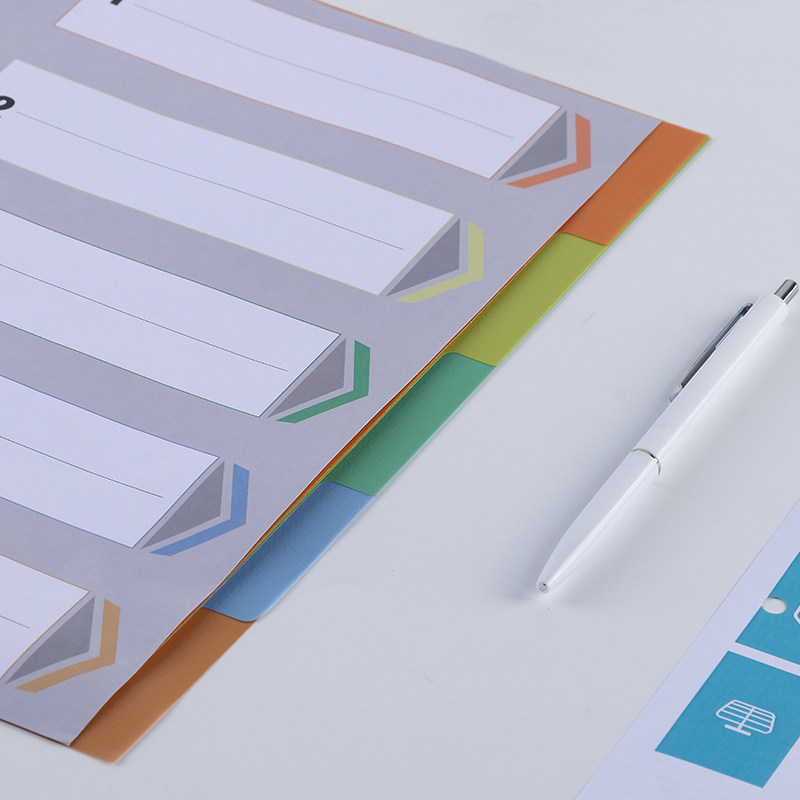 QIXIN IX901 분류하기 쉬운 5색 색인지 A4 11홀 PP-