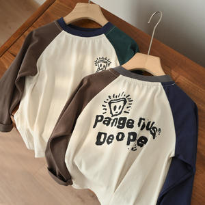 
Special children's raglan sleeve T-shirt, boys and girls cartoon long-sleeved bottoming shirt, children's top, spring and autumn style