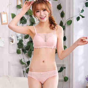 Shabeilian Girls Underwear Set Panel Lace Girl Boy Set White Underwear Student Underwear Set
