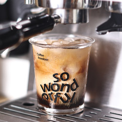 Original Coffee Letter Thickened Glass Water Cup Milk Ice Latte Cup American Coffee Cup Latte Art Cup Commercial Use