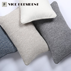 High-End New Light Luxury Cushion Decoration Off-White Linen Color Throw Pillow Nordic Modern Minimalist Model Room Sales Office Lumbar Pillow