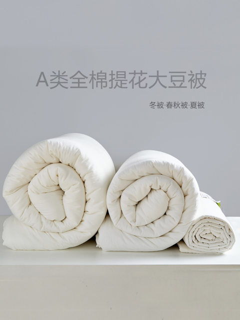 Class a Pure Cotton Jacquard Soybean Quilt Core Summer Quilt Air Conditioning Quilt Four-Season Quilt Pure Cotton Spring and Autumn Quilt Winter Quilt Single Double