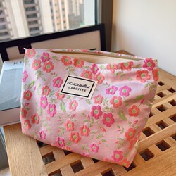 ins Niche High-End Chinese Style Cosmetic Bag for Women, Portable Large-Capacity Inner Storage Bag, Skin Care Product Toiletry Bag