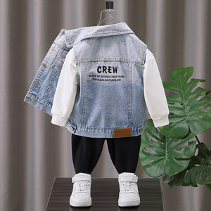 
Boys' denim vest, spring and autumn children's waistcoat, Korean version, autumn style, pure cotton baby vest, outer wear, trendy gradient