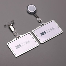 Horizontal Metal Retractable Badge Holder Transparent Card Holder Easy-Pull Clip Doctor Nurse Name Badge Holder