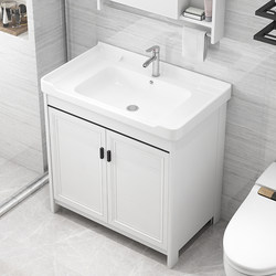 Floor-Standing Washbasin Bathroom Cabinet Combination Modern Minimalist Washbasin Bathroom Sink Integrated Washbasin