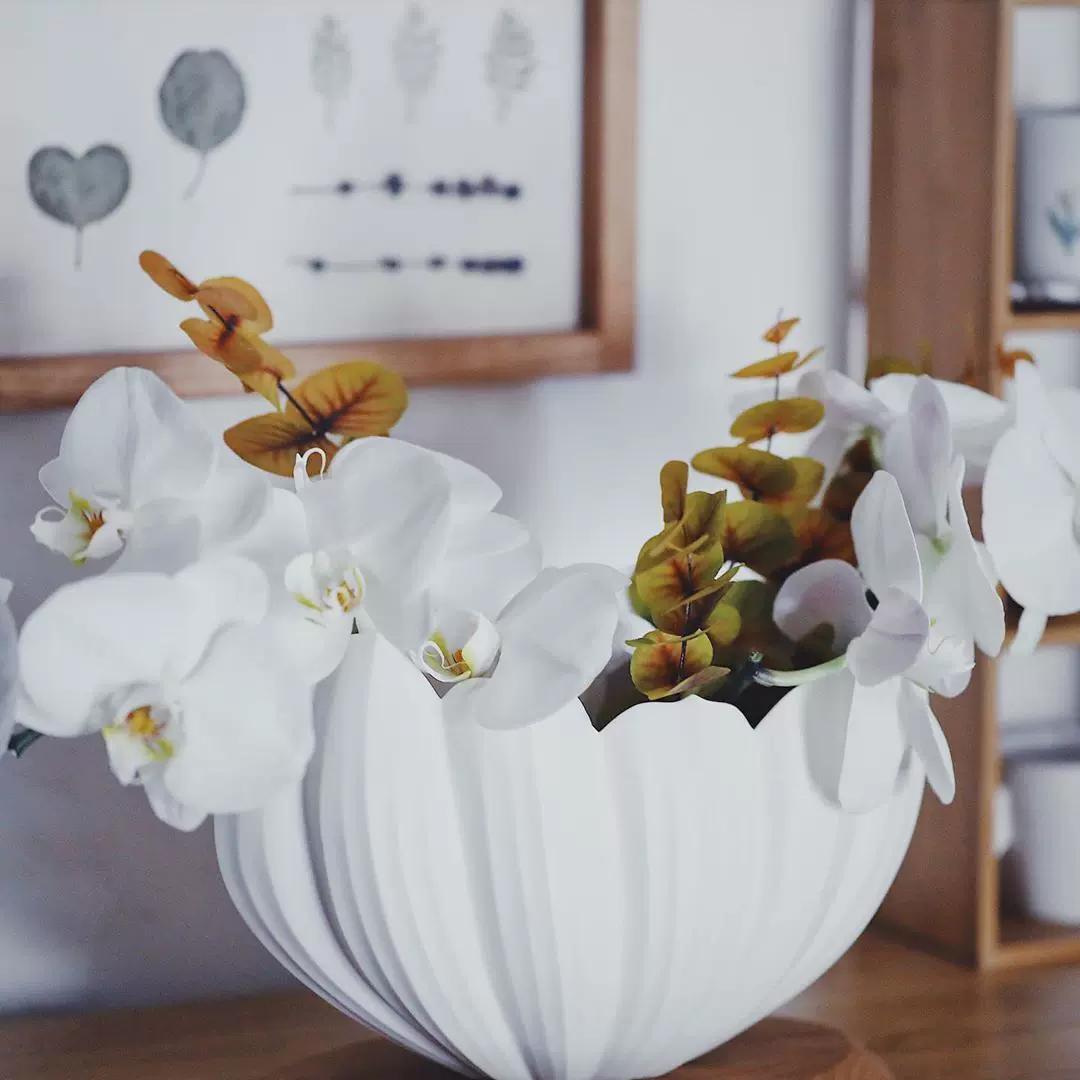 國內現貨日本作家若杉聖子手作浮雕立體蓮花白瓷花器花瓶擺件裝飾- Taobao
