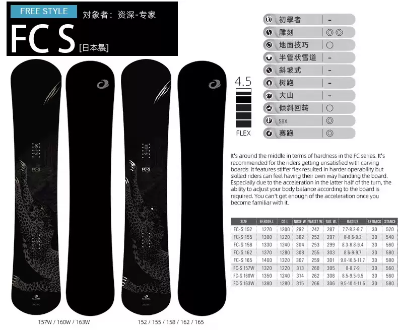 熊猫雪具】OGASAKA新款FCS/FCL/XC单板滑雪刻滑板大回转小回转-Taobao