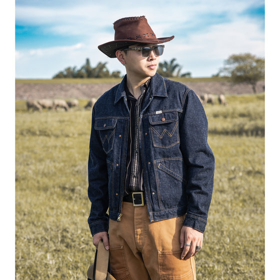 Red Wind 24MJZ Denim Jacket Men's Spring Original Cow Ami Khaki 14OZ American Retro Jacket Denim 60S