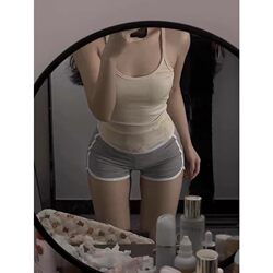 Color-Blocked Patchwork High-Waisted Slim-Fit Shorts for Women, Summer Style, Pure Desire Style, Hot Girl Casual Home Shorts