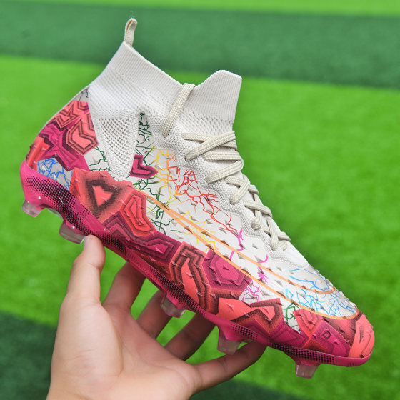 
Cristiano Ronaldo Assassin's new football shoes high-top men's TF broken nails student women's long and short MG nail children's professional training shoes