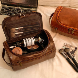 High-Grade Pu Leather Cosmetic Bag for Women, Portable Large-Capacity Partitioned Storage Bag, Travel Waterproof Storage Bag, Toiletry Bag