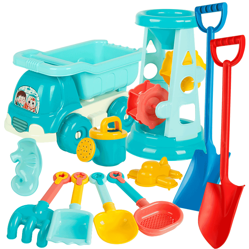 Children's beach toy set baby sand plum digging sand digging and digging small shovel bucket Jen Mingzi playing sand tools