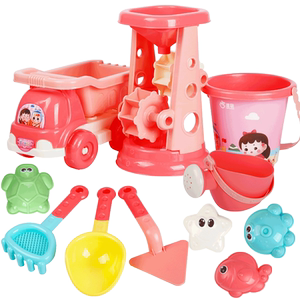 Jianxiong Children's Beach Toy Set Shovel and Bucket Hourglass Baby Digging Sand Playing Sand Cassia Sand Pool Tools
