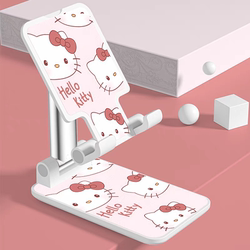 Mobile Phone Lazy Stand, Universal, Multifunctional, Portable, Adjustable, Retractable, Metal, Cute Cartoon Cat Kiti, for Home Use, for Women
