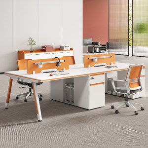 Office desk simple modern workstation office desk chair combination double two 44 6 persons staff office furniture staff desk
