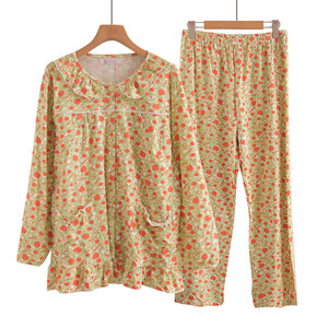 
Spring and autumn cotton confinement clothes, maternity nursing pajamas, silky cotton postpartum wearable home clothes, various colors