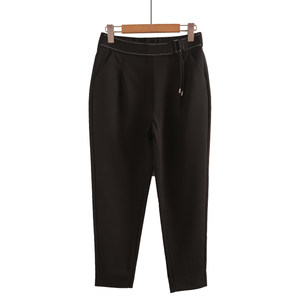 
Counter price 599 trousers, spring and autumn casual straight-leg nine-point pants, stylish harem pants, elastic high-waist slimming carrot pants