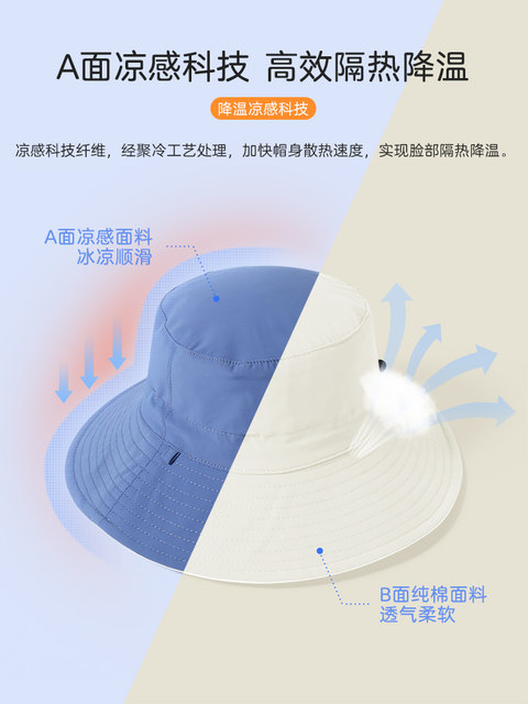 Imiren Imiren wears a children's sun protection fisherman's hat on both sides ...