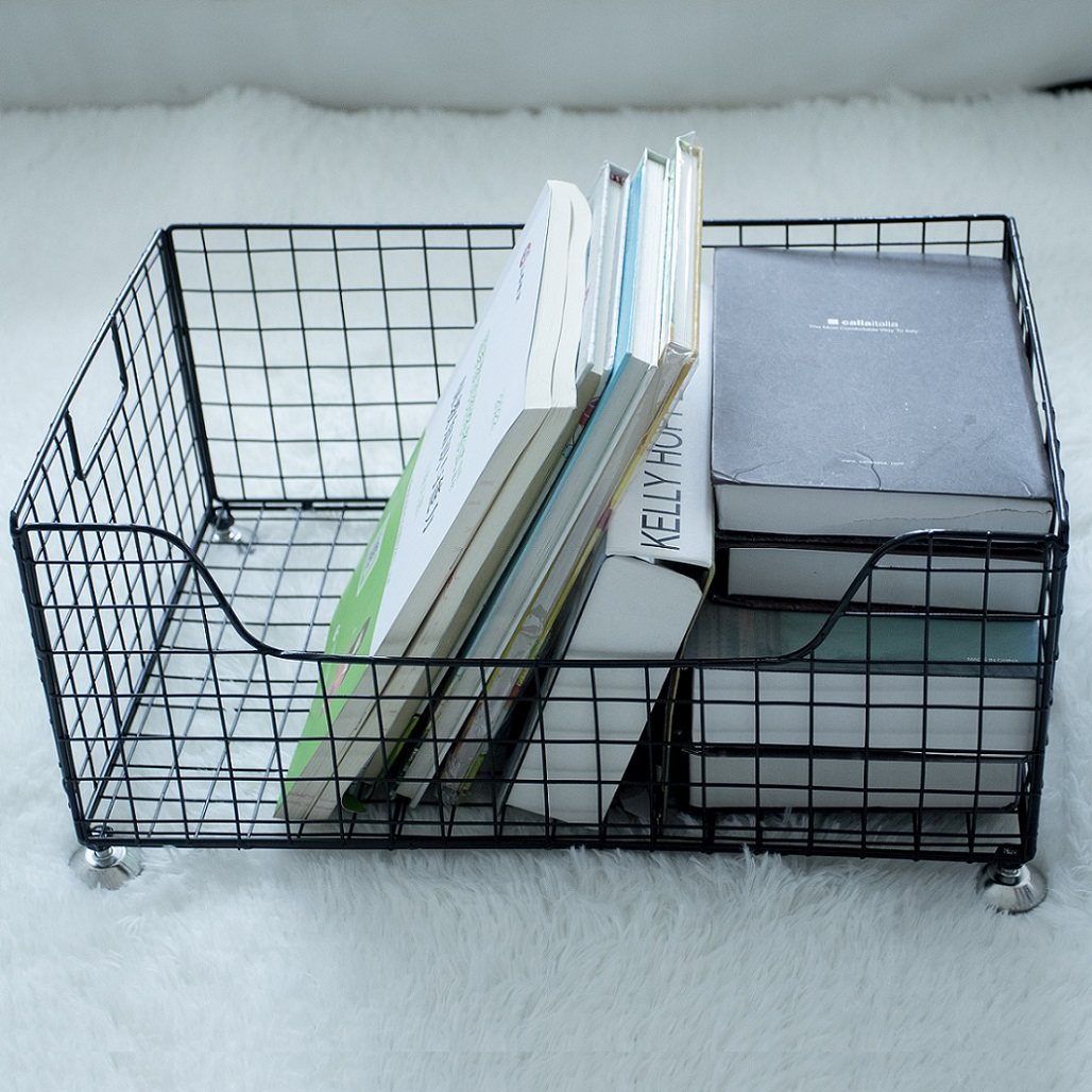 Bibliothèques Sur Roulettes Bibliothèque Roulante Rotative 5 Niveaux - Organisateur De Livres Et Bureau Mobile, Plastique Robuste Avec Roulettes