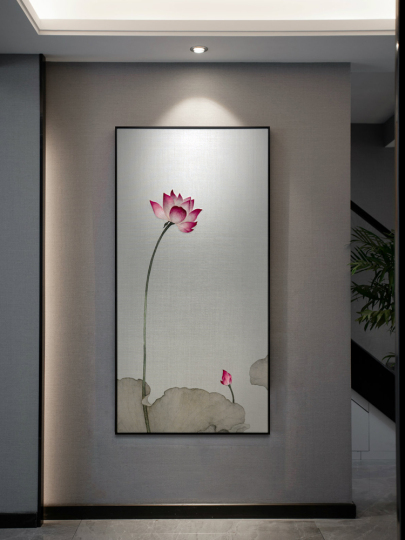 新品未使用品　刺繍絵　蓮の花　全部刺しゅう　絵画コレクション　中国　アンティーク 蓮の花 絵画（刺繍作成キット）｜刺繍道具、材料｜手芸、ハンド