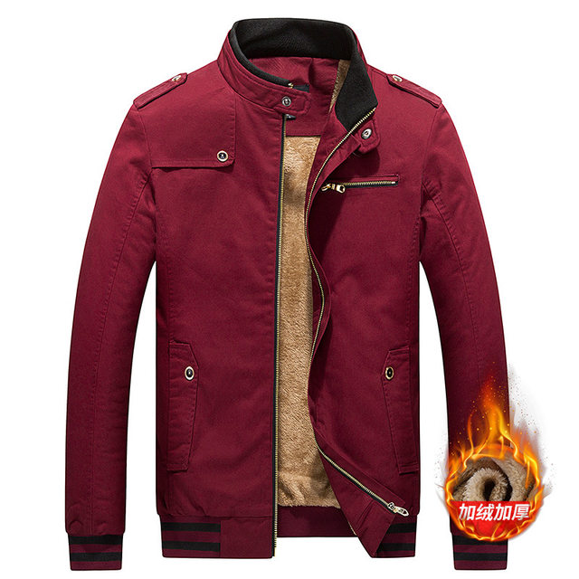 Men's Monochrome Zipper Jacket - Casual Velvet Parka, Korean Fashion, Plus Size Cotton Winter Coat main image 0