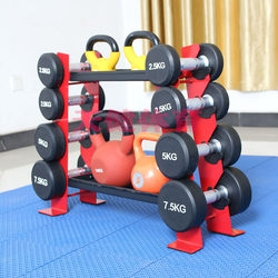 Double-Layer Dumbbell Rack, Professional Home-Use Kettlebell Rack, Multifunctional Small Display Stand for Fitness Equipment