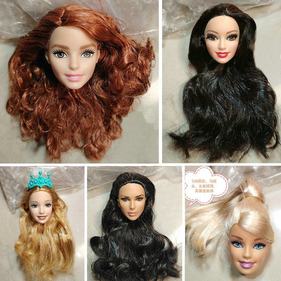 
The new 6-point baby girl toy Barbie head type collector's version dress up doll head, color old version collection