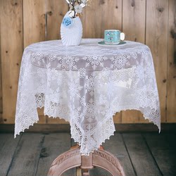 Pastoral lace white tablecloth fabric hollow