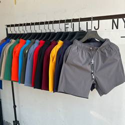Sports quick-drying three-quarter pants for men 2024 summer thin breathable casual outer shorts high-end ice silk beach pants