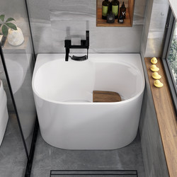 Small, Freestanding, Thin-Walled Acrylic Bathtub for Adults, Suitable for Small Homes, Portable, Trendy, Mini, Deep Soaking Bathtub