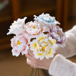 Jingdezhen Ceramic Rose Branch Artificial Flower Eternal Bouquet Vase Arrangement Handmade Ornament Decoration Holiday Gift