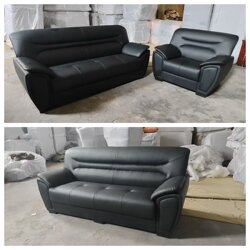 Office Sofa and Coffee Table Set for Reception and Meeting Guests, Business Office Three-Seater and Single-Seater Sofa and Coffee Table