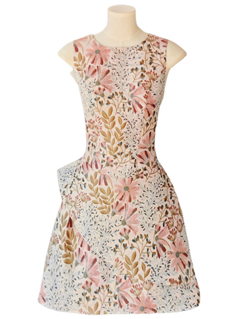 French jacquard vest skirt for women sweet high waist dress high-end small dress for women with golden style summer 2899
