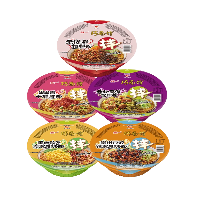 统一巧面馆拌面方便面贵州豆豉辣酱风味110g - 亚米