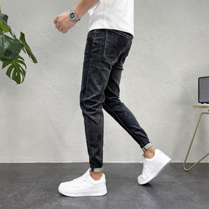 
Jeans men's trendy brand slim pants men's spring and summer nine-point pants trendy versatile small feet stretch Korean style trousers 9