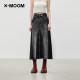 X--MOOM2024 autumn new style piece zipper decoration denim half-body waist skirt