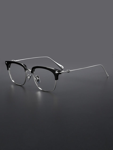 Muchuan 148MM glasses frame men's big face science and engineering titanium frame retro eyebrow line half frame myopia can match degree eye frame