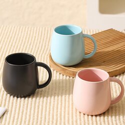 Mug for Girls, High-Quality Ceramic Water Cup, Home Office Coffee Cup, Couple's Cup for Home, Simple Design