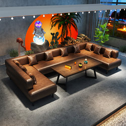 Retro Bar Booth Sofa Wall Rest Area Box U-Shaped Cafe Restaurant Dining Bar Pub Table and Chairs
